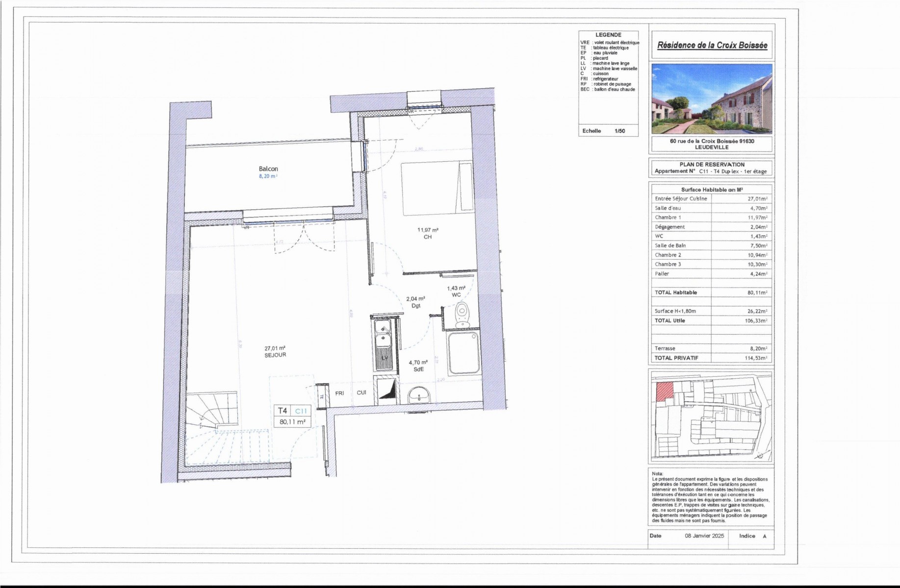 Appartement 4 Pièce(s) LEUDEVILLE - Photo 3