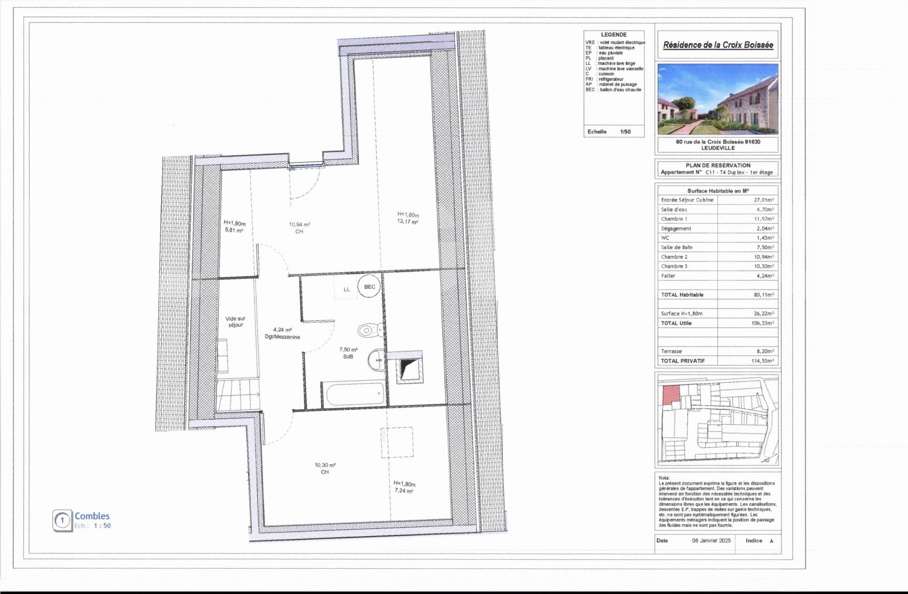 Appartement 4 Pièce(s) LEUDEVILLE - Photo 4