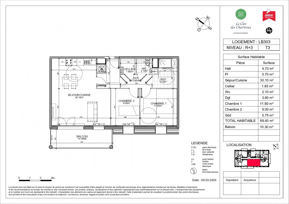Appartement 3 Pièce(s) Longuenesse