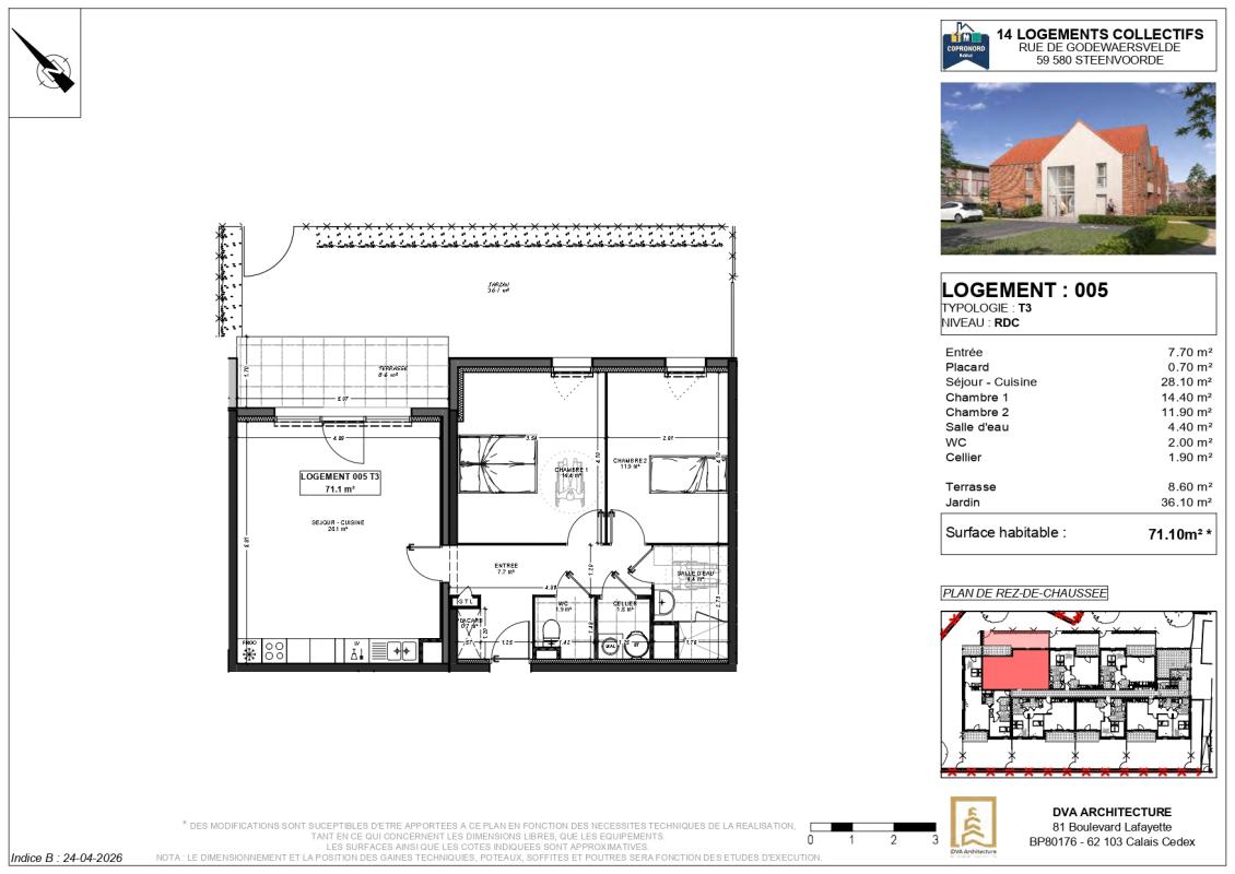 Appartement 3 Pièce(s) Steenvoorde