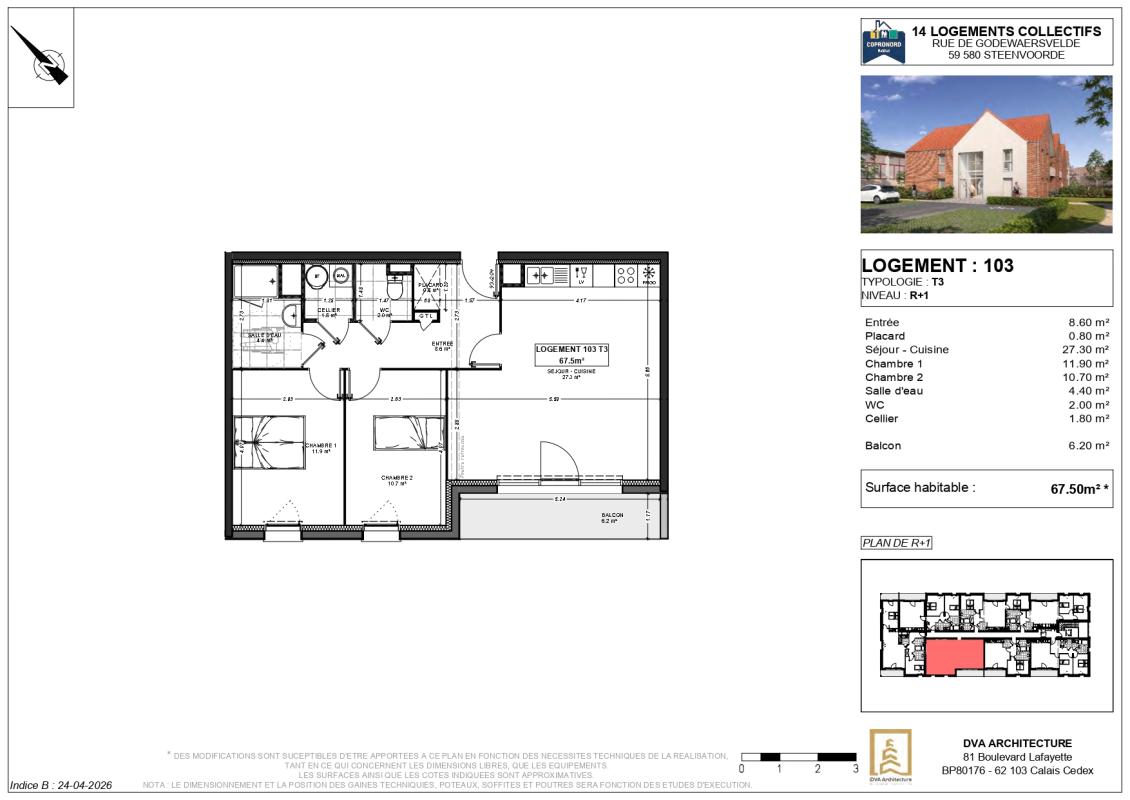 Appartement 3 Pièce(s) Steenvoorde - Photo 2