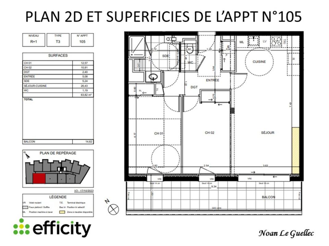 Appartement 3 Pièce(s) La Chapelle-des-Fougeretz - Photo 6