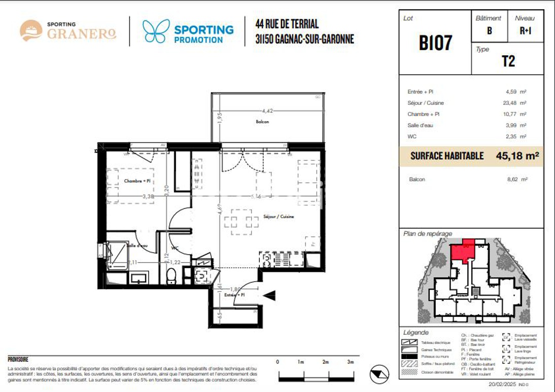 Appartement 2 Pièce(s) Gagnac-sur-Garonne