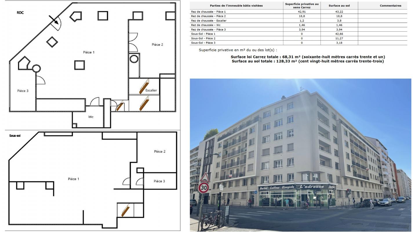 Locaux/biens immobiliers 3 Pièce(s) Villeurbanne