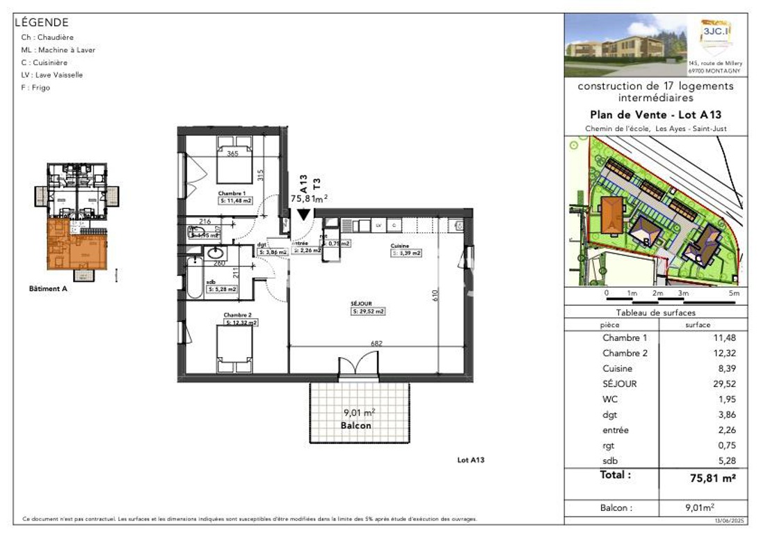 Appartement 3 Pièce(s) Saint-Just