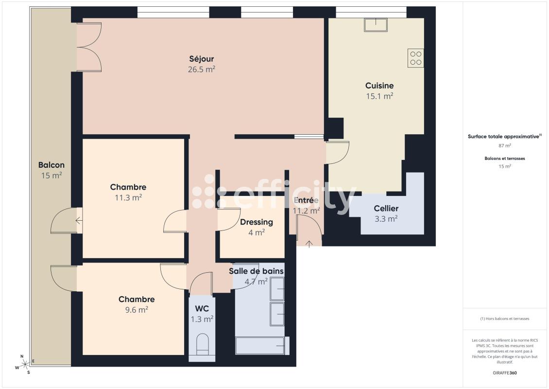 Appartement 4 Pièce(s) Rillieux-la-Pape