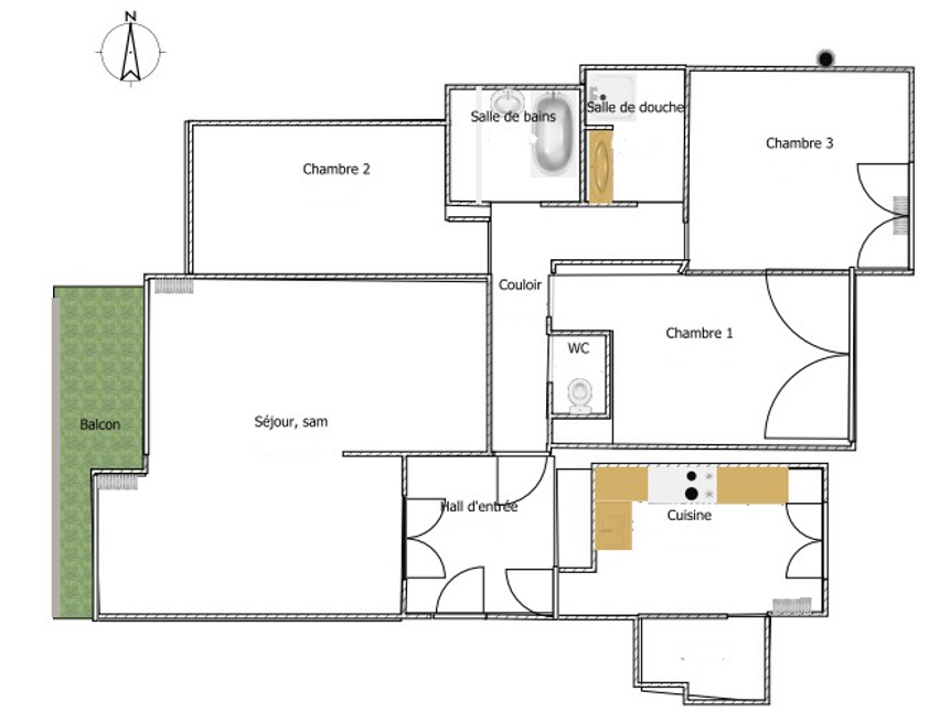 Appartement 4 Pièce(s) Villeurbanne