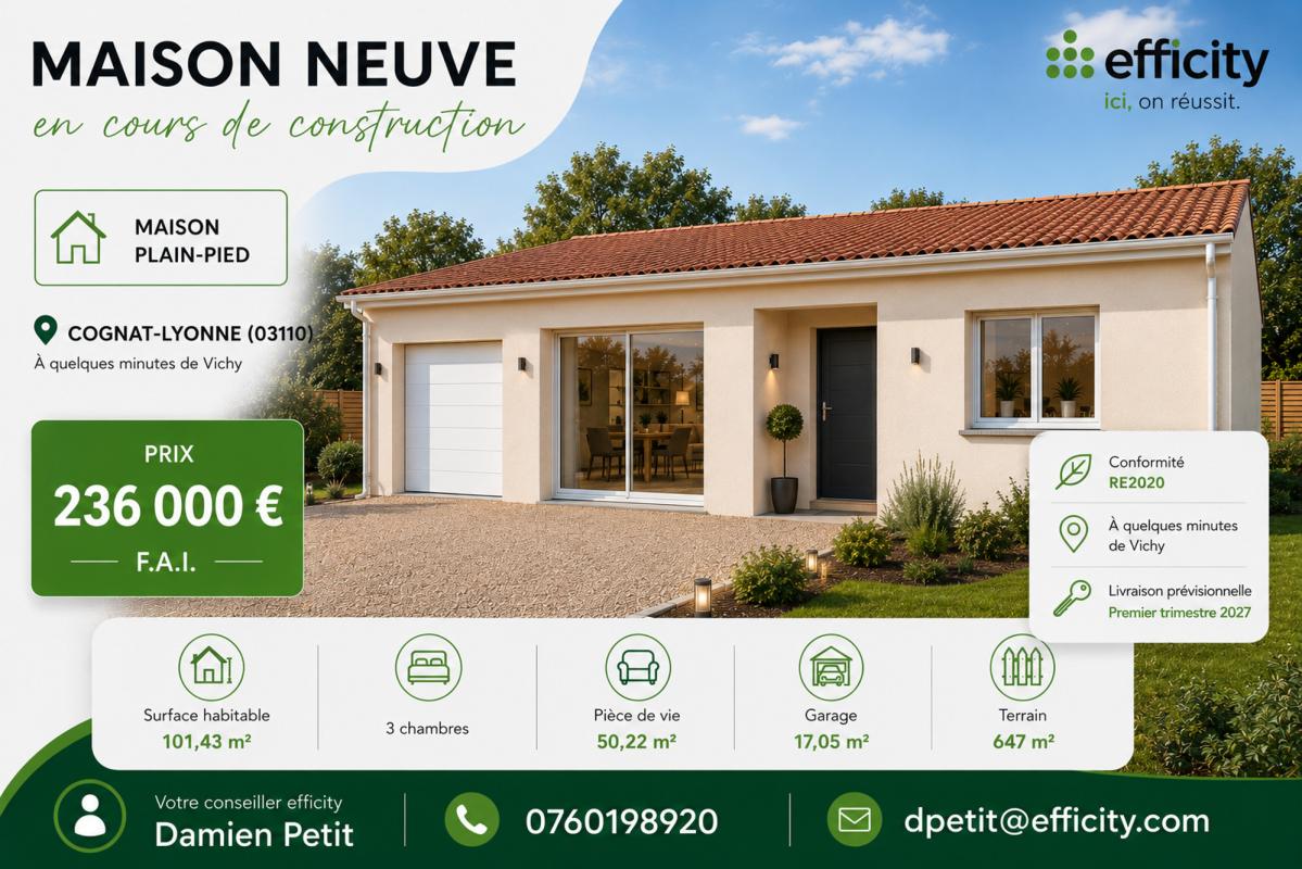 Maison 4 Pièce(s) Cognat-Lyonne