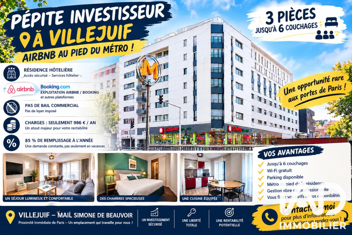 Appartement 3 Pièce(s) Villejuif - Photo 1