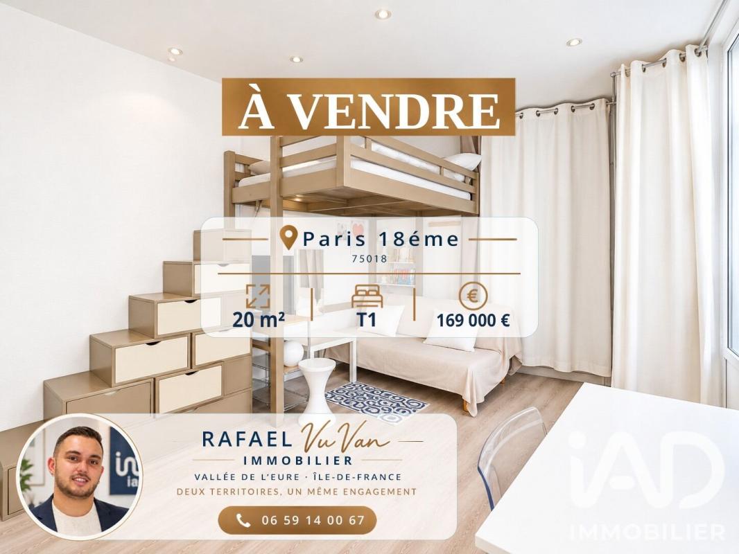 Appartement 1 Pièce(s) Paris 18eme Arrondissement