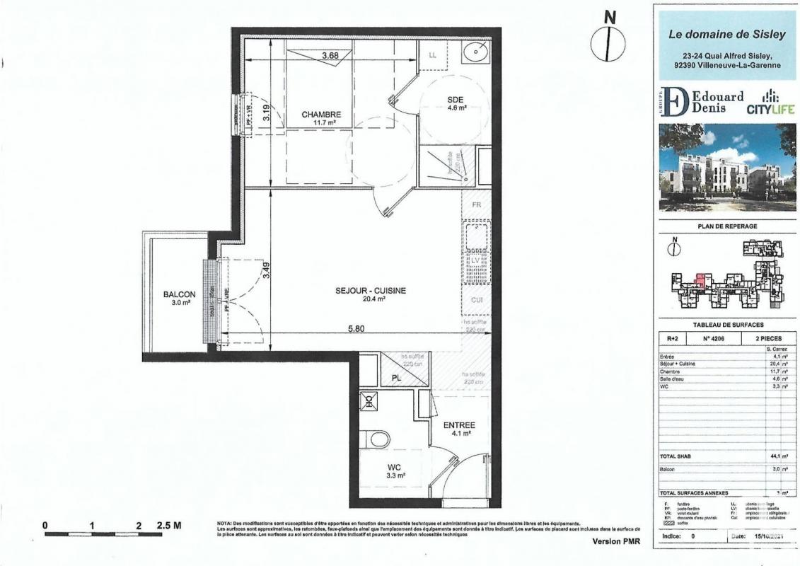 Appartement 2 Pièce(s) Villeneuve-la-Garenne - Photo 4