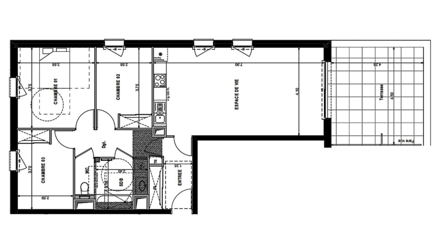 Appartement 4 Pièce(s) Sciez