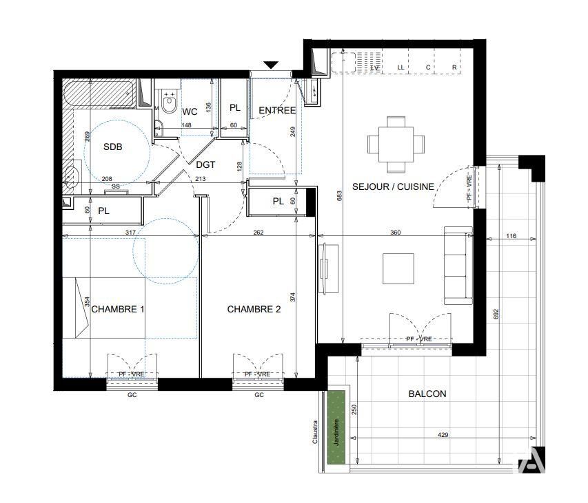 Appartement 3 Pièce(s) Vallauris - Photo 1
