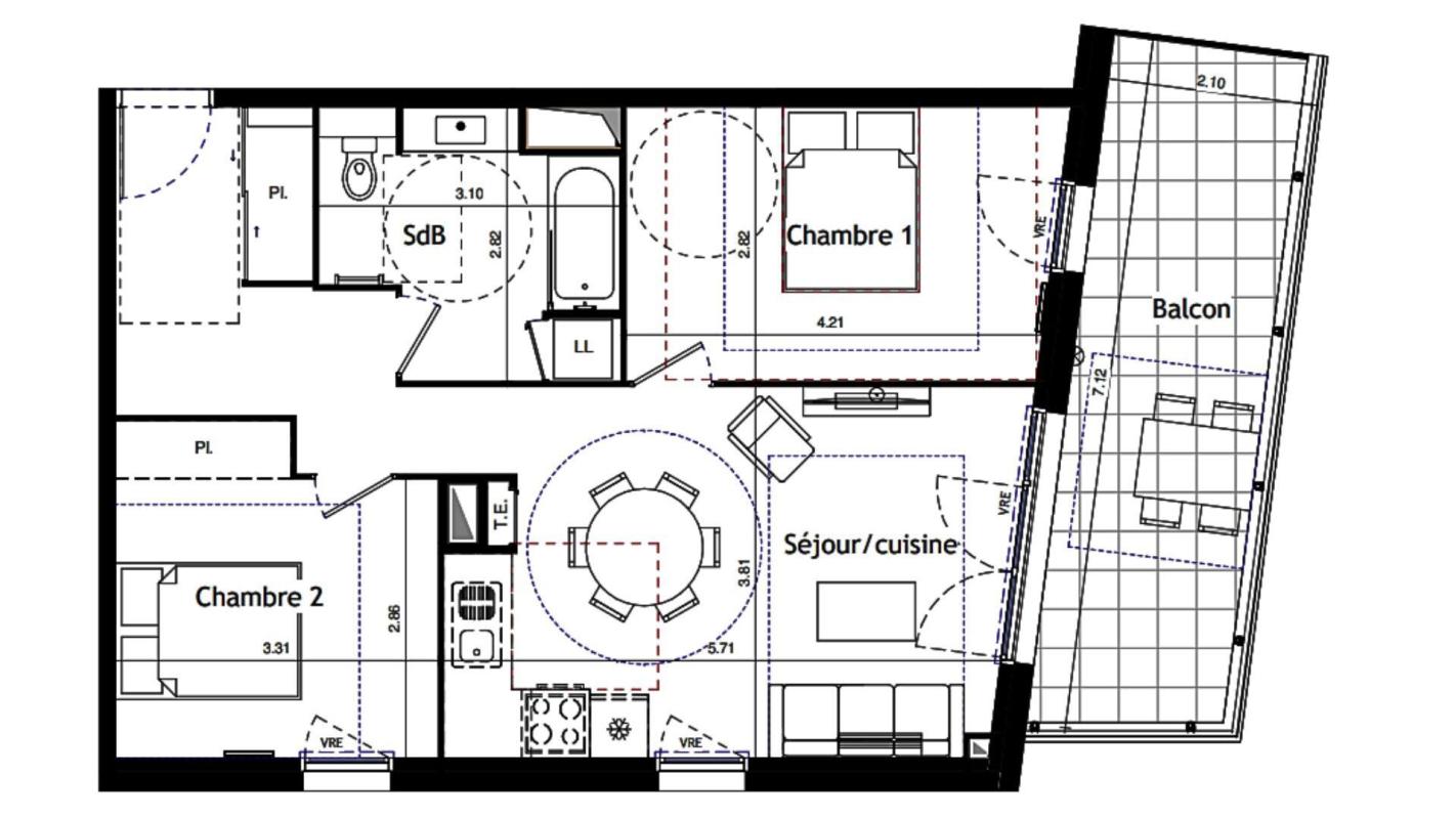 Appartement 3 Pièce(s) Valras-Plage