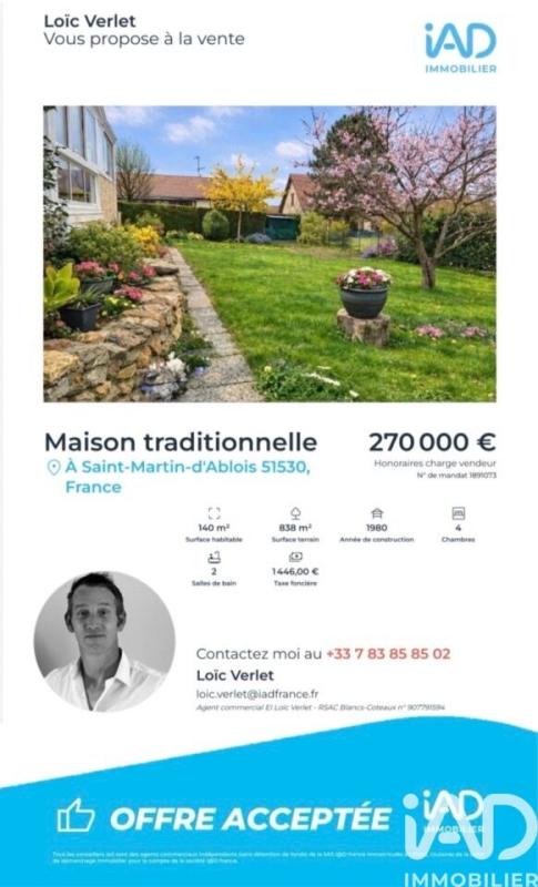 Maison traditionnelle 7 Pièce(s) Saint-Martin-d'Ablois