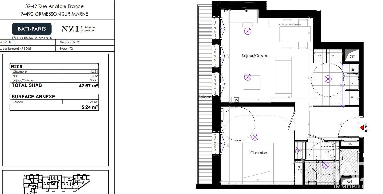 Appartement 2 Pièce(s) Ormesson-sur-Marne