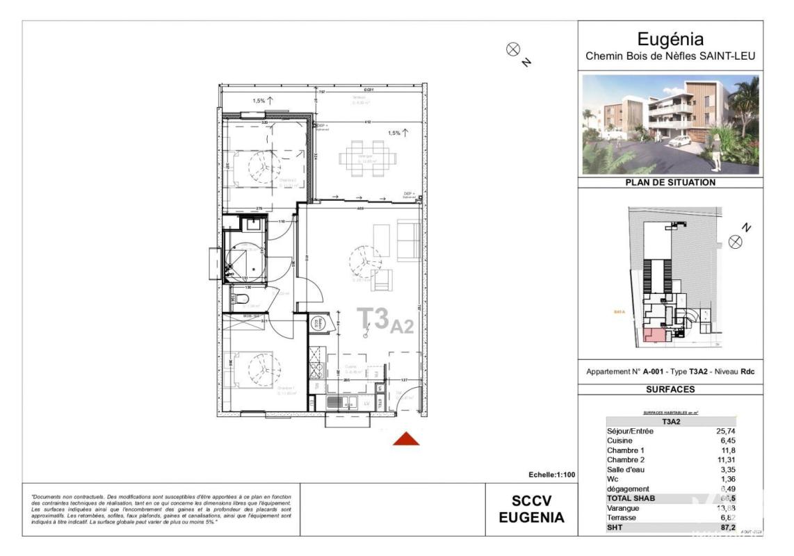 Appartement 3 Pièce(s) Saint-Leu
