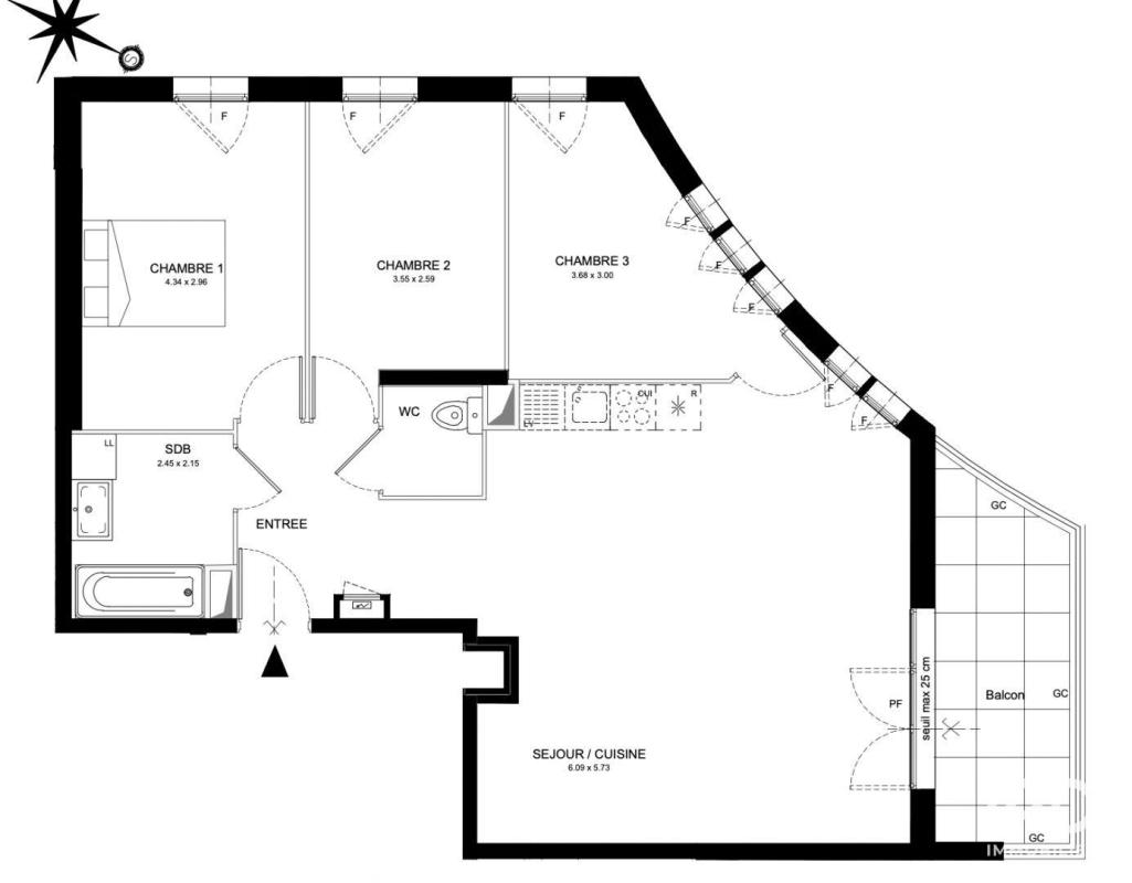 Appartement 4 Pièce(s) Avrillé