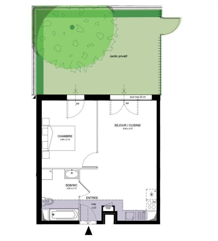 Appartement 2 Pièce(s) Avrillé