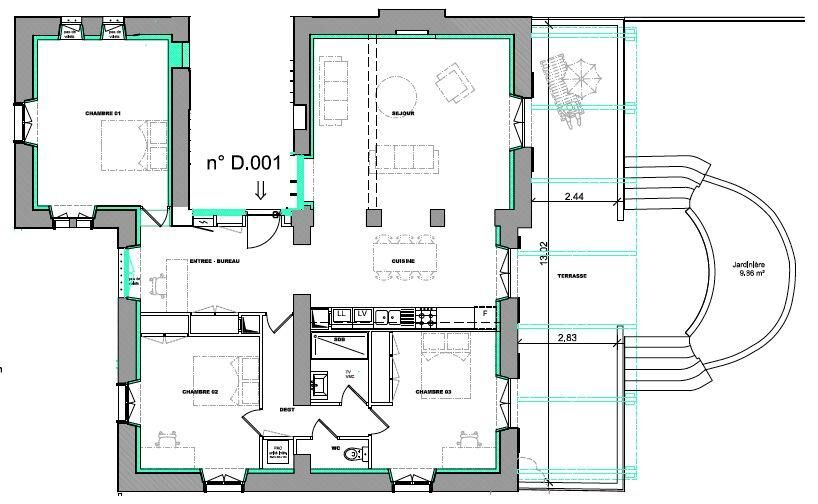 Appartement 4 Pièce(s) Le Pont-de-Claix