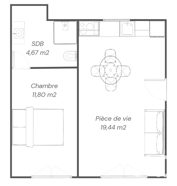 Appartement 2 Pièce(s) Morlaix