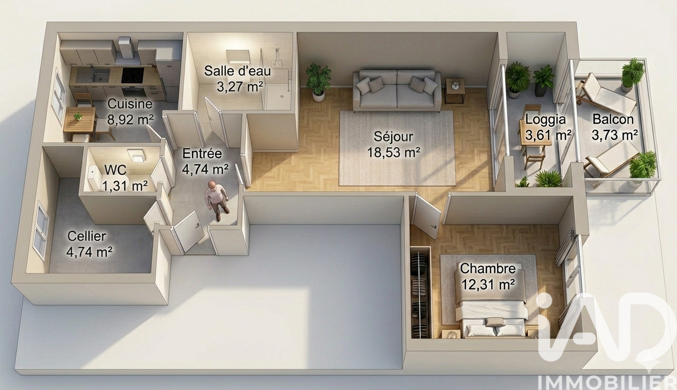 Appartement 2 Pièce(s) Saint-Nazaire