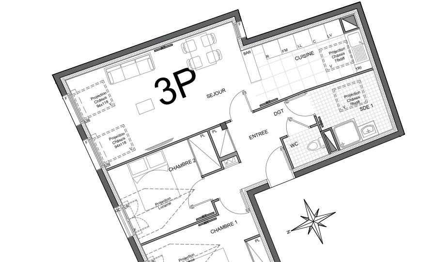 Appartement 3 Pièce(s) Trilport