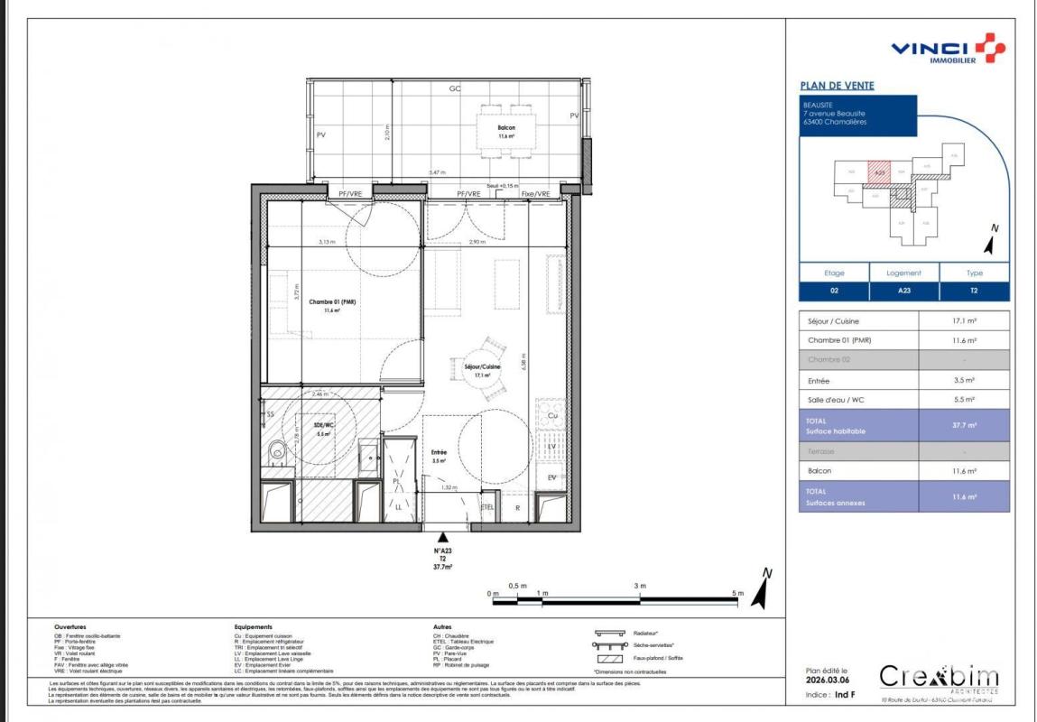 Appartement 2 Pièce(s) Chamalières