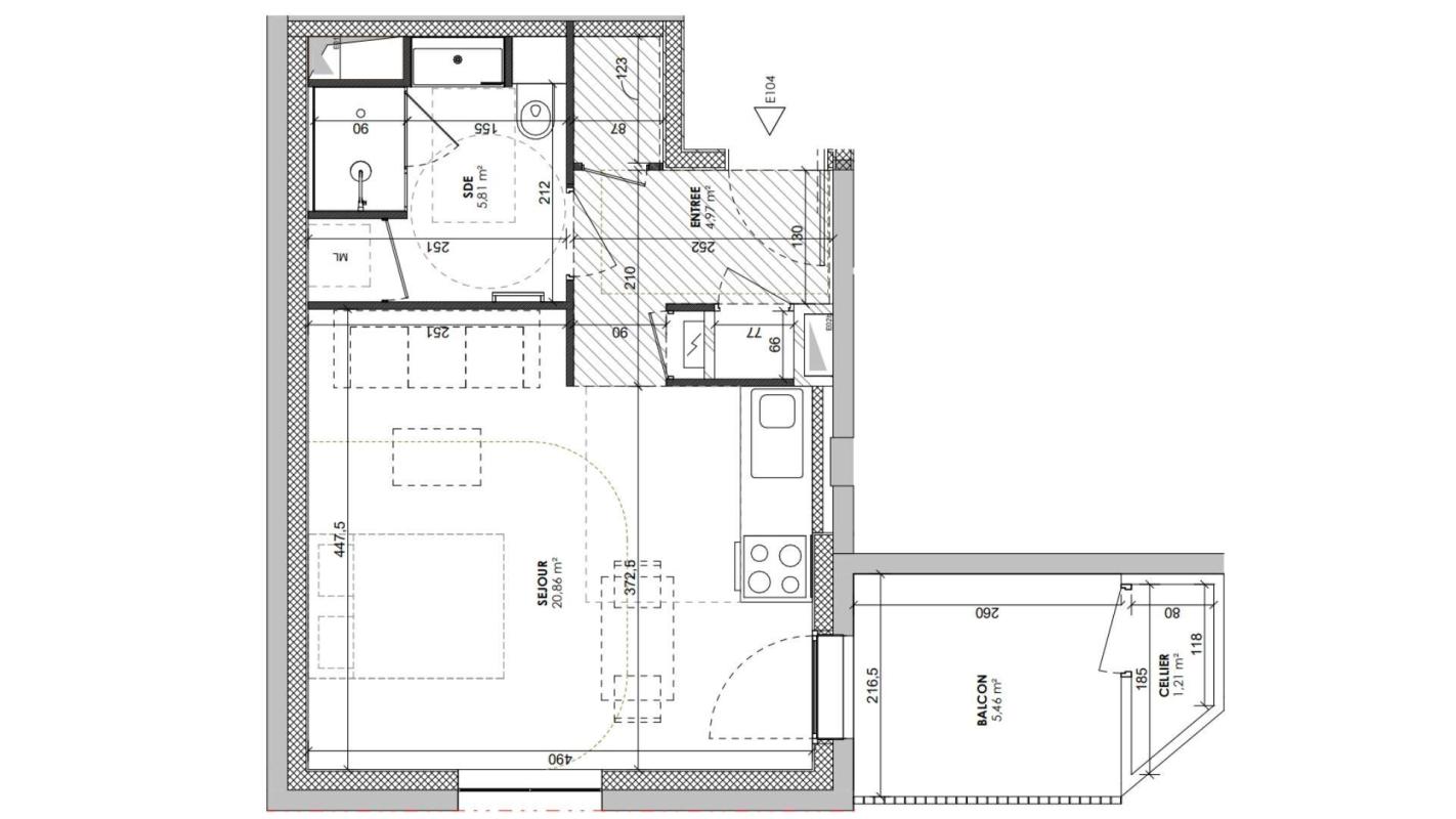 Appartement 1 Pièce(s) Lyon 7eme Arrondissement - Photo 3
