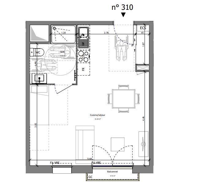 Appartement 1 Pièce(s) Saint-Avé - Photo 5
