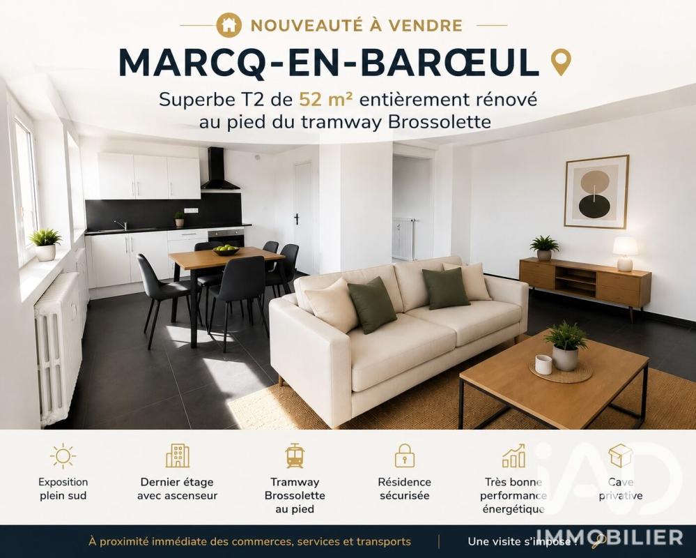 Appartement 2 Pièce(s) Marcq-en-Barœul