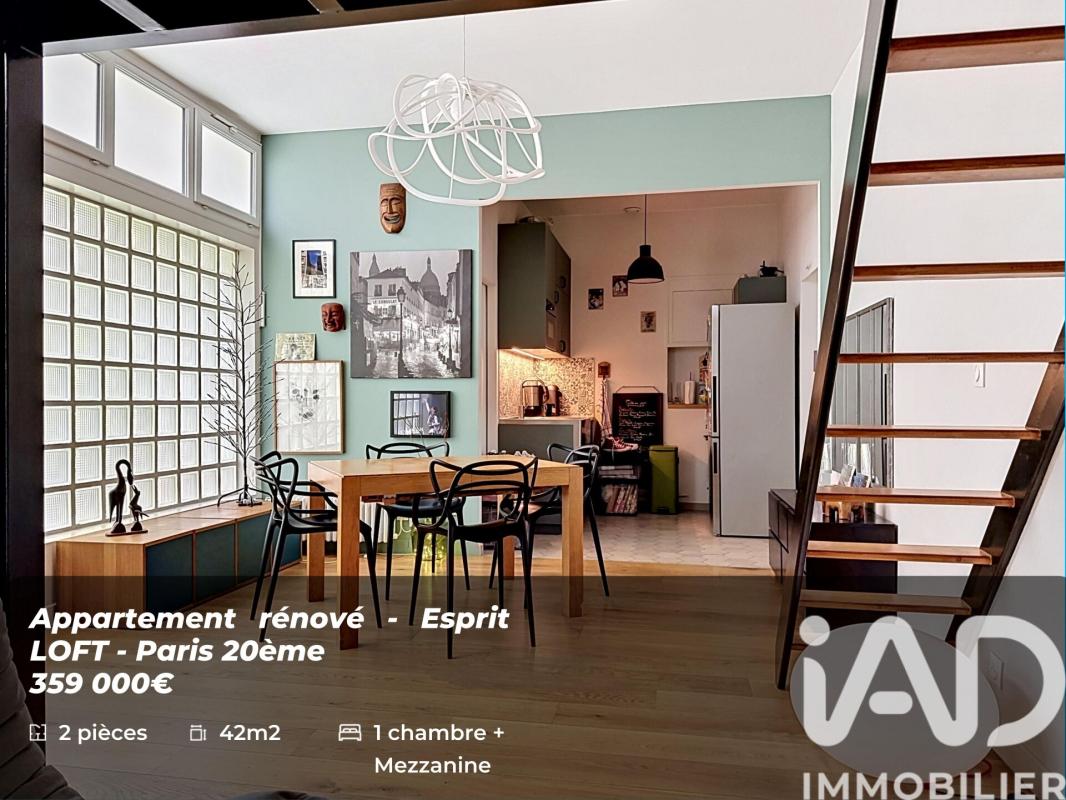 Appartement 2 Pièce(s) Paris 20eme Arrondissement